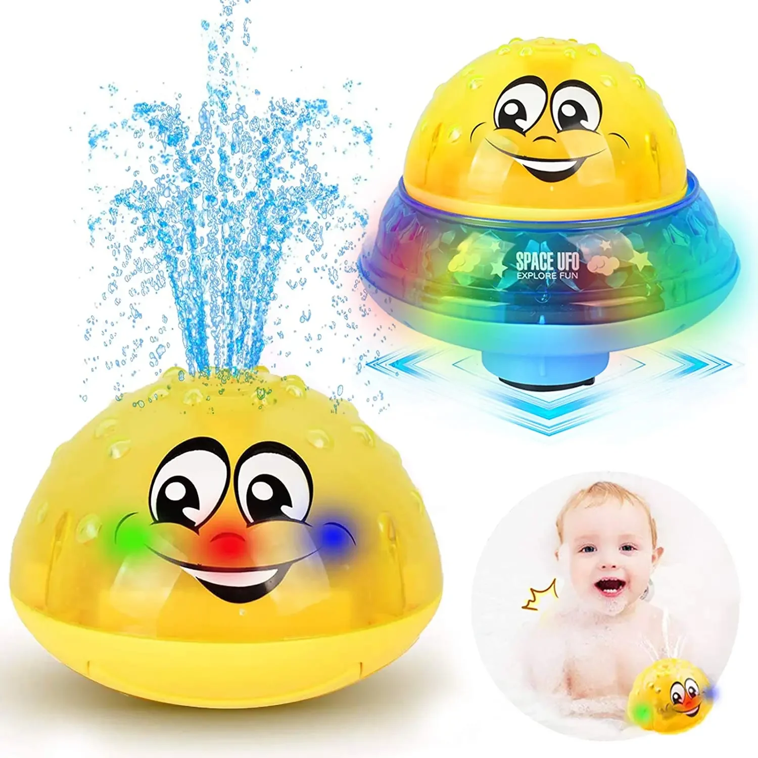 

Bath Toys Baby Electric Induction Funny Infant Sprinkler Ball with Light Music Children Water Play Ball Bathing Toys Kids