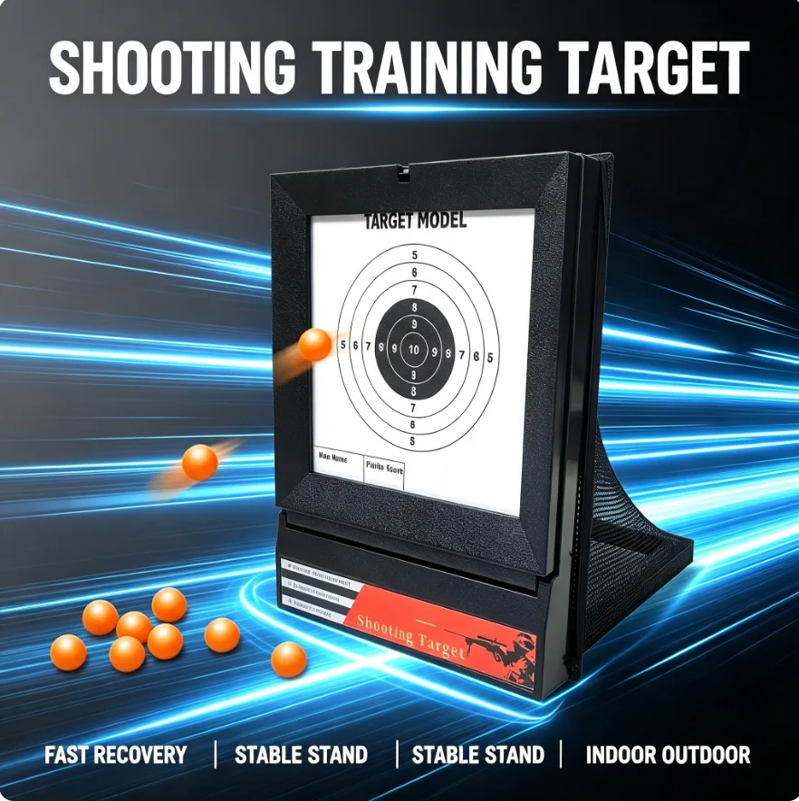 B Outdoor Airsoft Target with Trap Net Catcher, Stand and Paper Target, for Airsoft Gun Training Shooting BB Pellets Indoor view 6