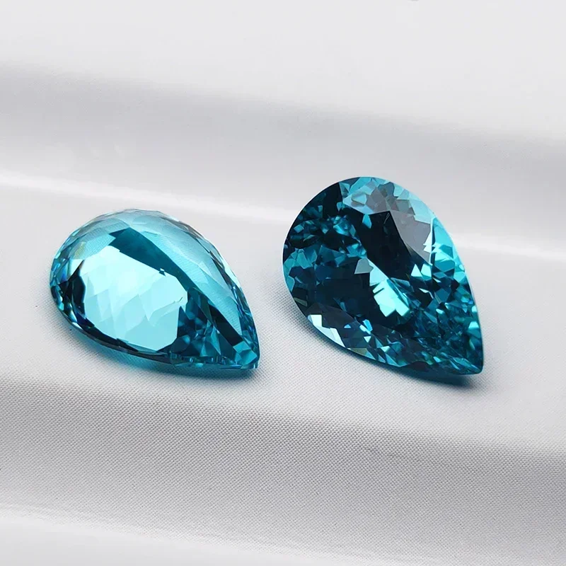 

Lab Grown Paraiba Pear Shape VVS1 Gemstone For Charms Diy Jewel Making Pendant Bracelet Materials Selectable AGL Certificate