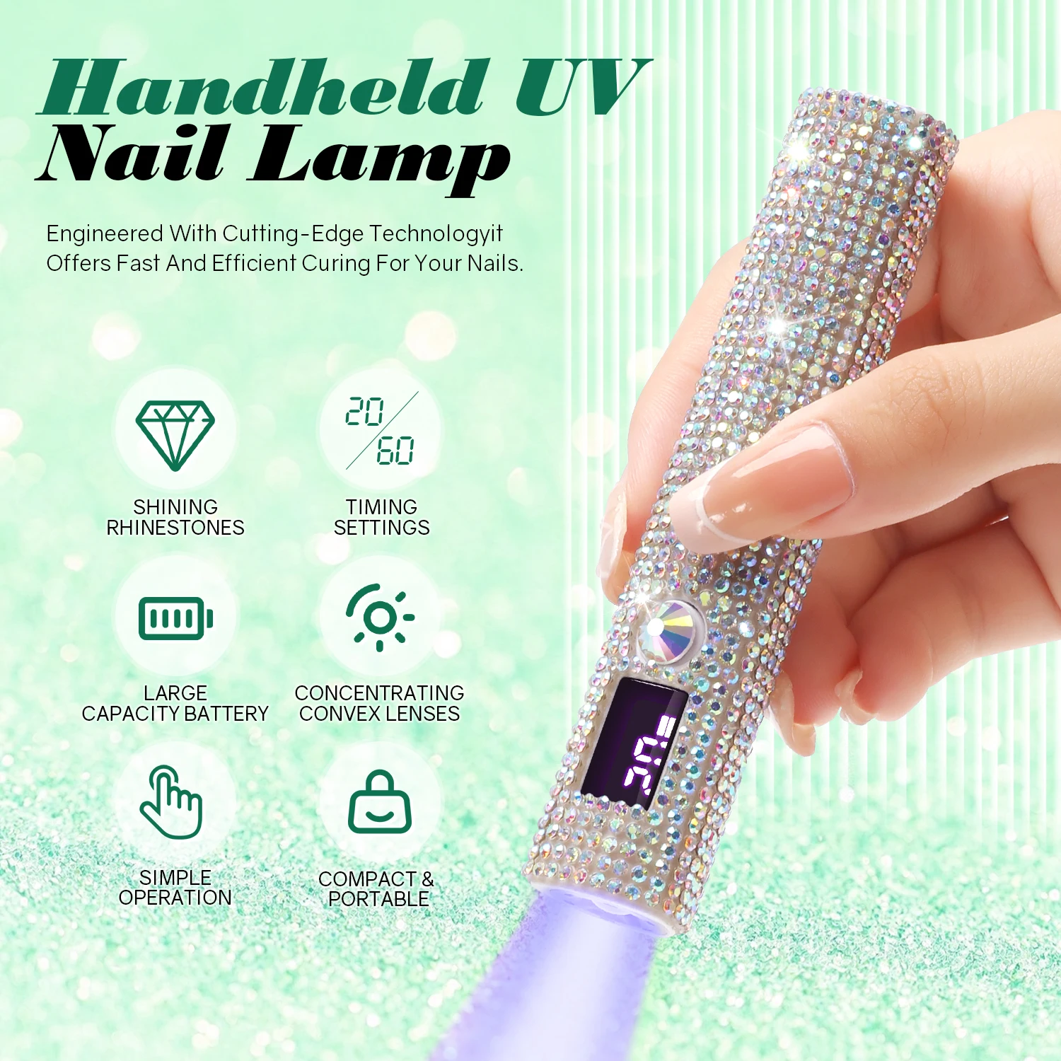 Draagbare nageldrogerlamp UV LED-nagellicht voor het uitharden van alle gellak USB oplaadbare sneldrogende manicuremachine Nail Art Tools