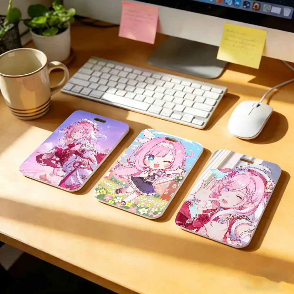 Elysia Game Honkai Impact 3rd Lanyard Pull Back Clip Holder and Card Holder Rotating Back ID Card Family Gift