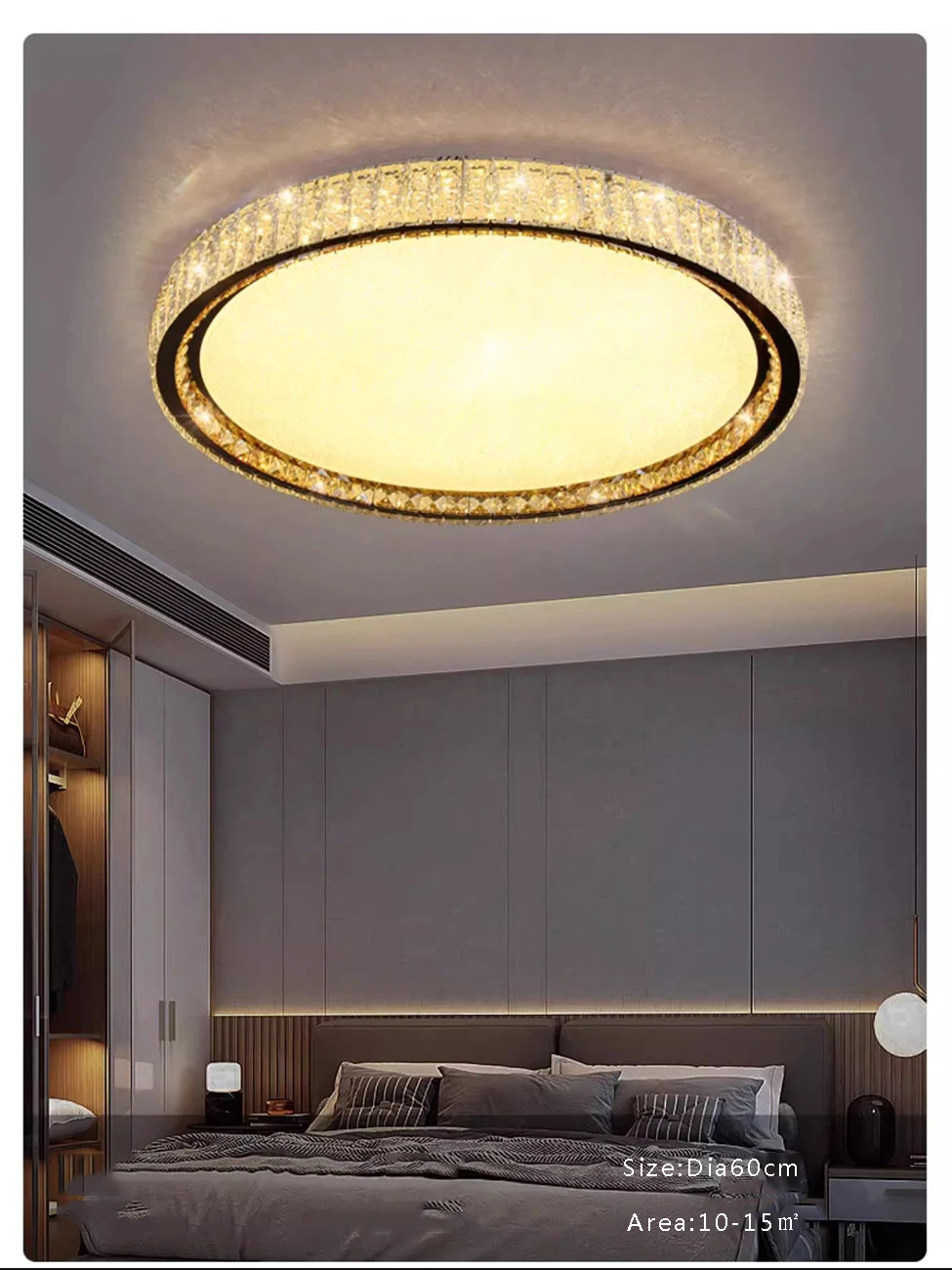 Big Modern K9 Crystal Ceiling Lamp 2024 Home Decor Lampara De Techo Gold Living Room Bedroom Luxury Ceiling Light Gold