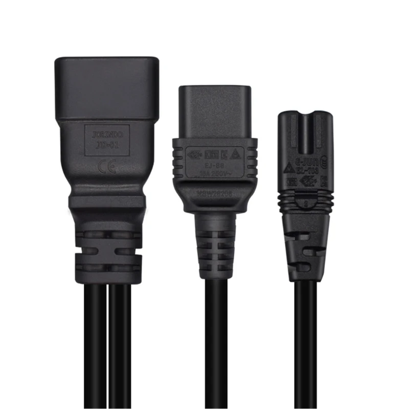 3-pin IEC320-C20 Stekker naar IEC320-C7 + C19 Vrouwelijke Adapter Cord Y-splitter Voeding Converter Kabel lijn Dropshipping