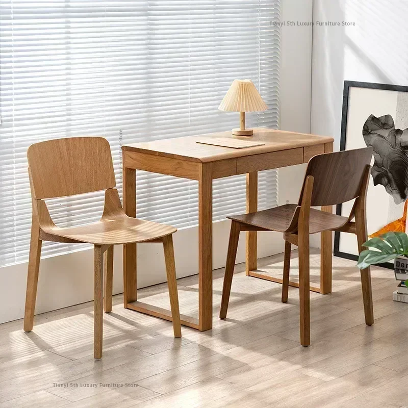 

Nordic Modern Home Furniture-Simple Solid Wood Dining Chair, Designer for Adults Restaurant Hotel Leisure Backrest Wooden Chair
