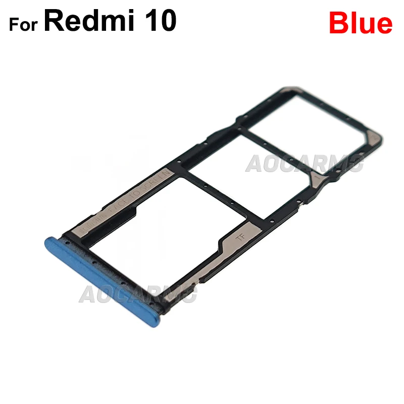 Aocarmo For Redmi 10 Sim Card Holder Nano Sim Card Tray Slot Replacement Part