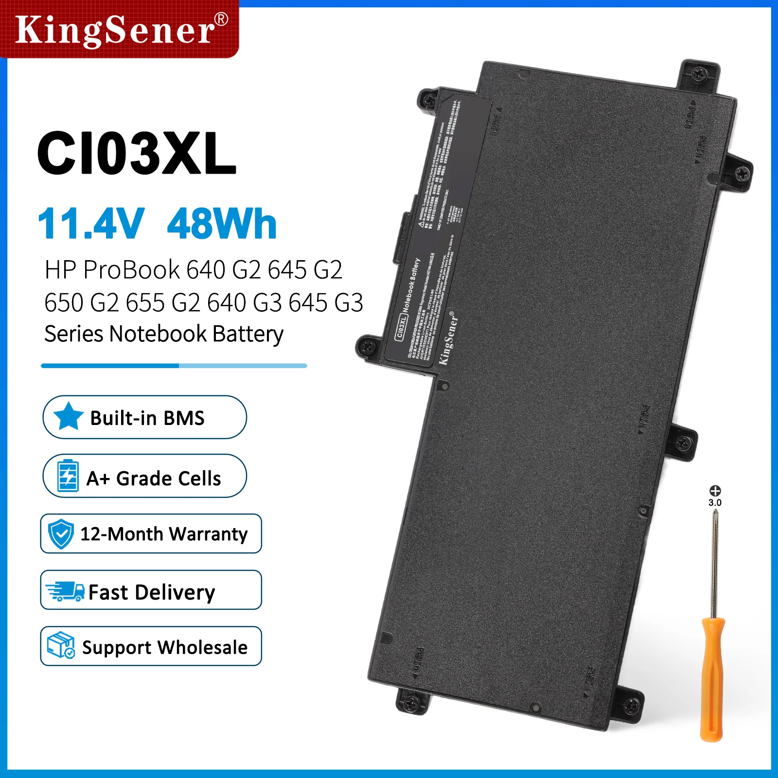 KingSener CI03XL Battery for HP ProBook 640 G2 645 G2 650 G2 655 G2 640 G3 645 G3 650 G3 655 G3 820 G3 HSTNN-UB6Q 801554-001