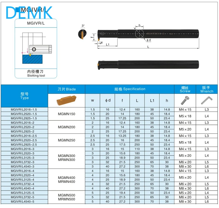 MGIVR Grooving Tool MGIVR2016 MGIVR2520 MGIVR3125 MGMN Carbide Inserts MGIVR/L Straight Shank Internal Turning Tool Lathe Bar