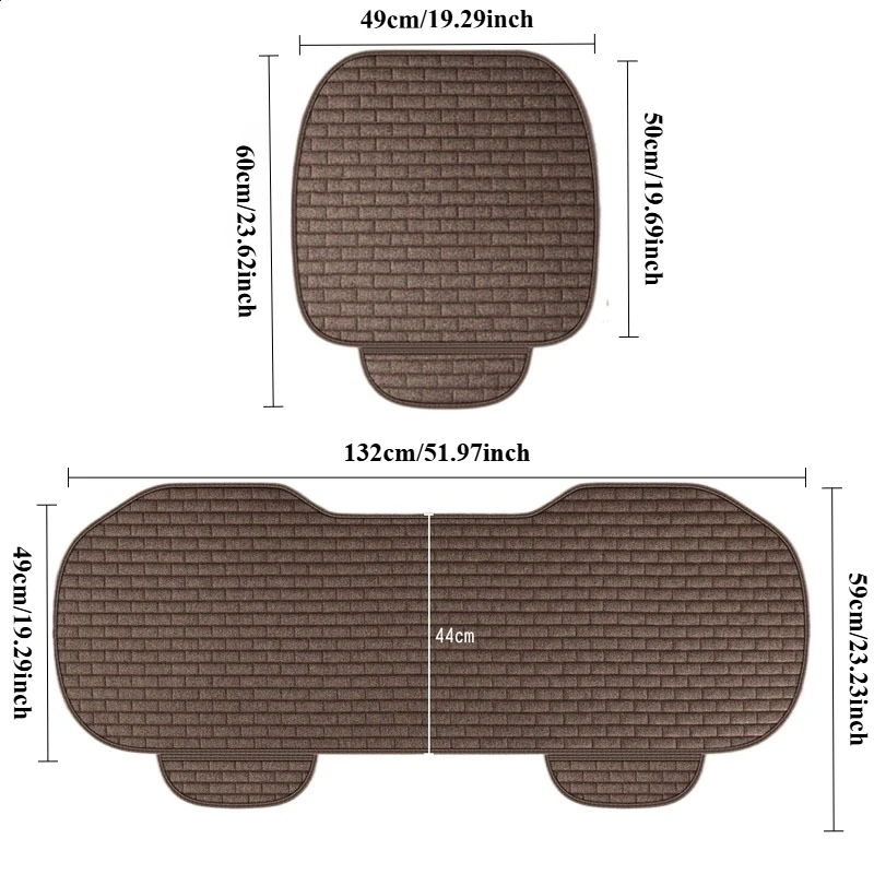 Universal Flachs Leinen Auto Sitz Abdeckung Vorne Hinten Nicht Rutsche Alle Saison Auto Schutz Matte Pad Warm Halten Universal Fit Lkw SUV Van – Detail 7