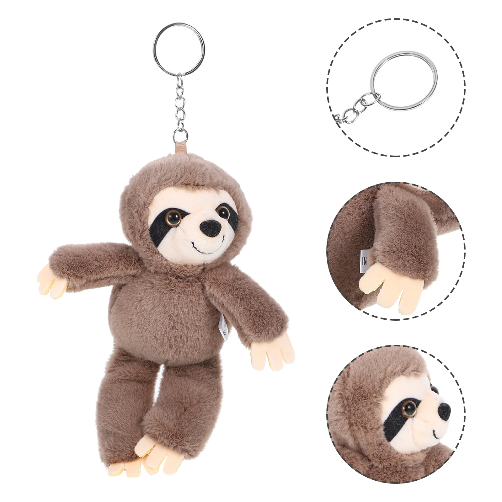 Sloth Keychain Lovely Ornament Backpack Pendant Decorations Hanging Metal Plush Kawaii Stuffed
