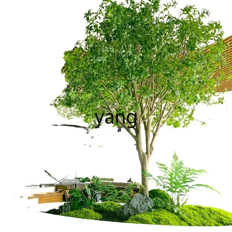 YJQ high-end horse drunk wood simulation plant window landscaping interior decoration bionic green plants large fake tree simple