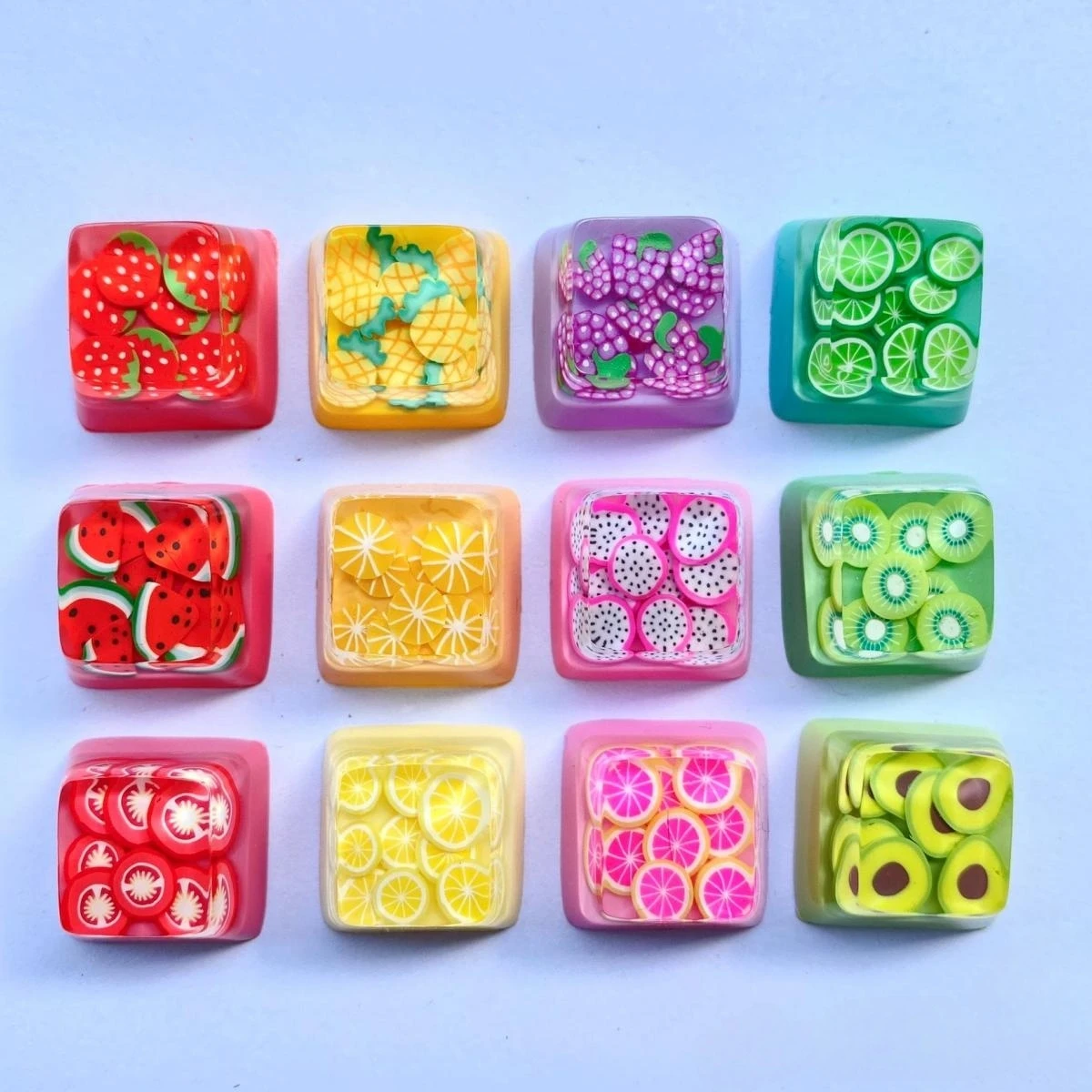 1Pcs Cute Translucent Fruit Series Strawberries Watermelon Keycap-Enhance Your Mechanical Keyboard Keycap Universal Accessories