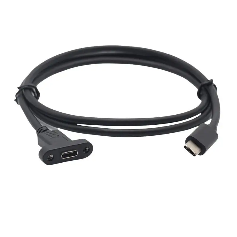 USB 3.1 Type-C Panel Mount Extension Cable Locking Male Female Connector for Automotive Equipment Modification
