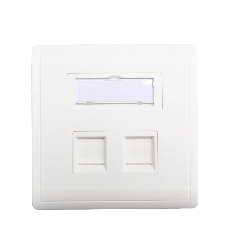 Linkwylan 86x86mm Single Port 1port Face Plate / Wall Plate - Wall Mount for Installation with RJ45 & RJ11 Keystone Jacks