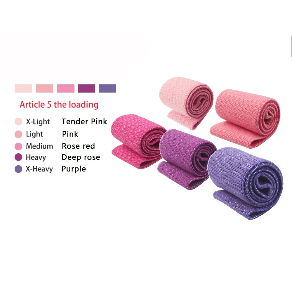 Pink Fabric Fitness Resistance Bands Booty Bands Elastic Bands Yoga Gym Training Workout Exercise Fitness Equipment For Sprots