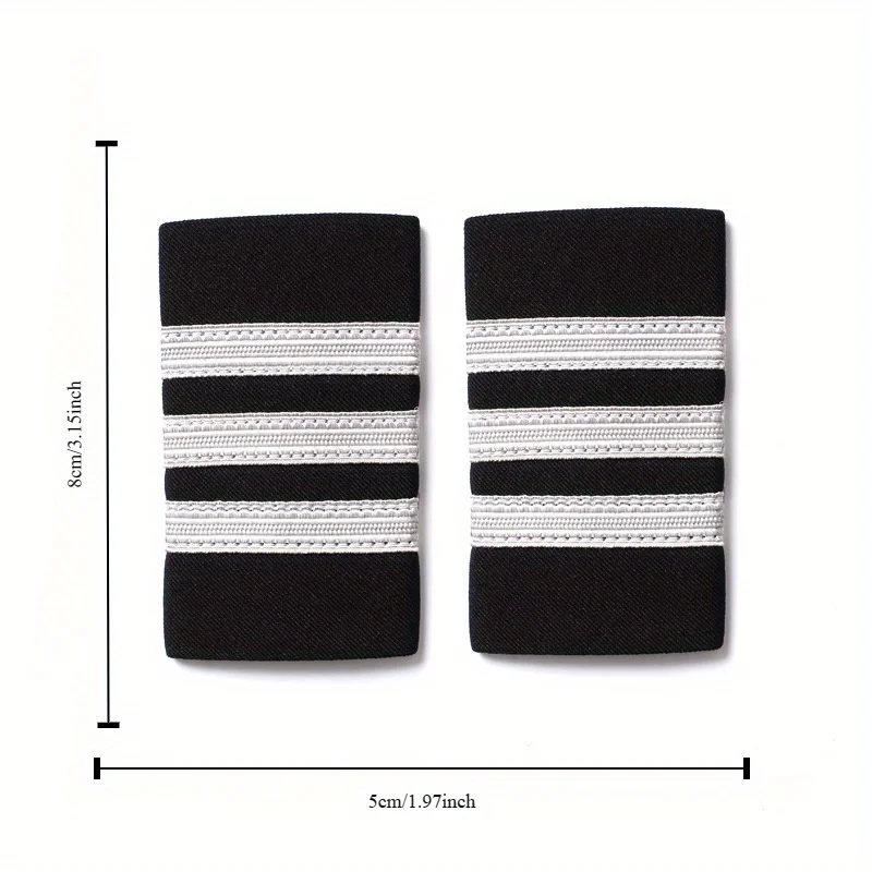 1 Pair Clothing Decor Epaulettes Professional Pilots Uniform Epaulets 4 Bars Shirts Craft Garment DIY Accessory Shoulder Badges