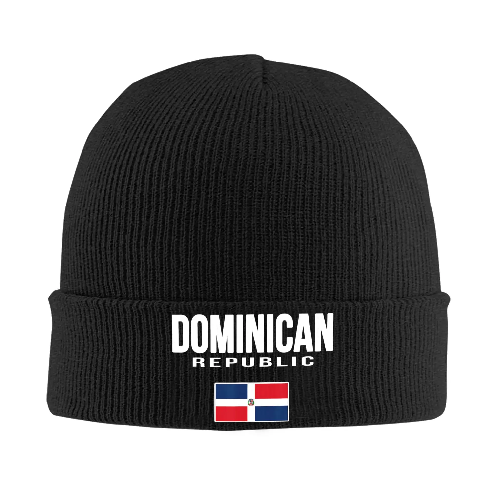 Dominican Republic Flag Republica Dominicana Beanie Hats  Bonnet Hats Men Women Trendy Kpop Knit Hat Spring Design Warm Caps