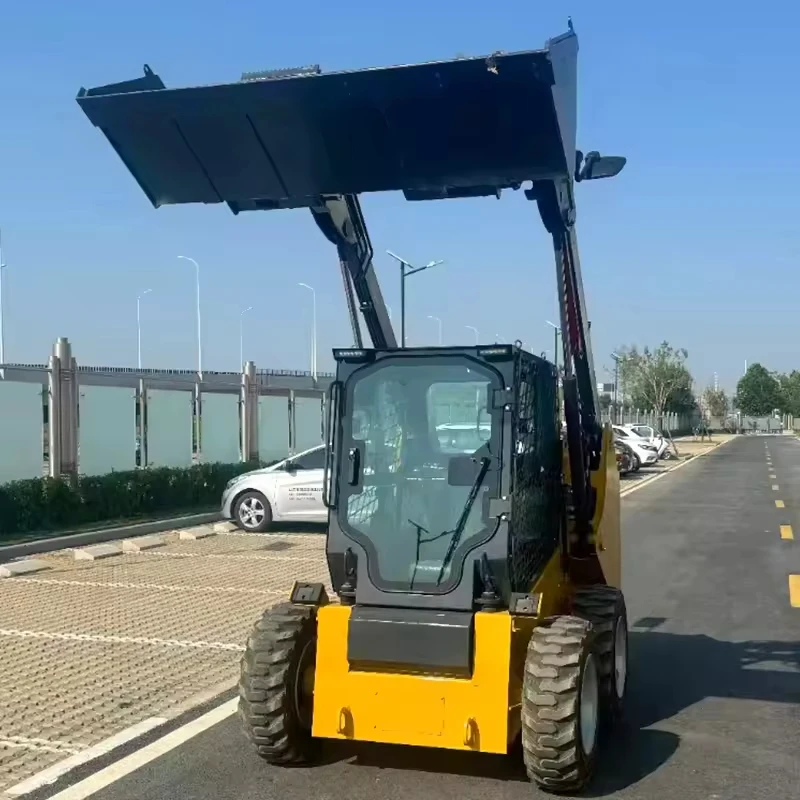 Enclosed Cabin Skid Steer Loader Dustproof Waterproof High Torque Diesel Engine All Weather Operation Farm Municipal Continuous