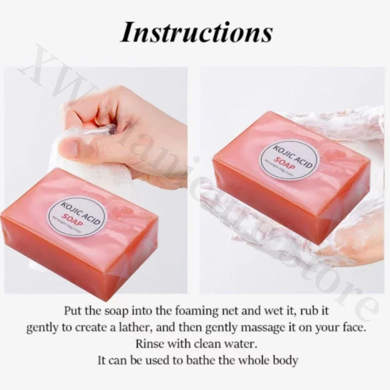 100g Kojic Acid Glutathione Soap Handmade Soap Brightens Skin Color Reduces Melanin Exfoliates Body Whitening Moisturizing Soap