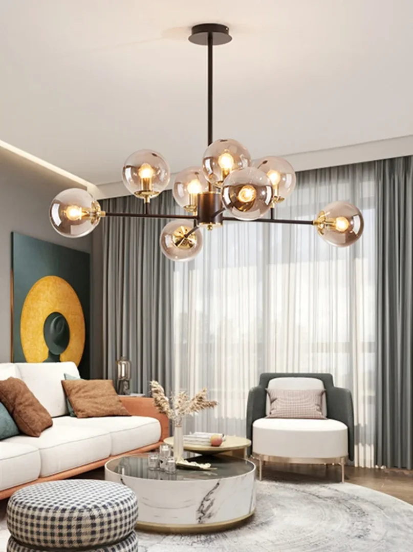 

Modern Simple Led Chandeliers Living Dining Room Kitchen Bedroom Nordic Indoor Lighting Decor Glass Ball Ceiling Pendant Lights