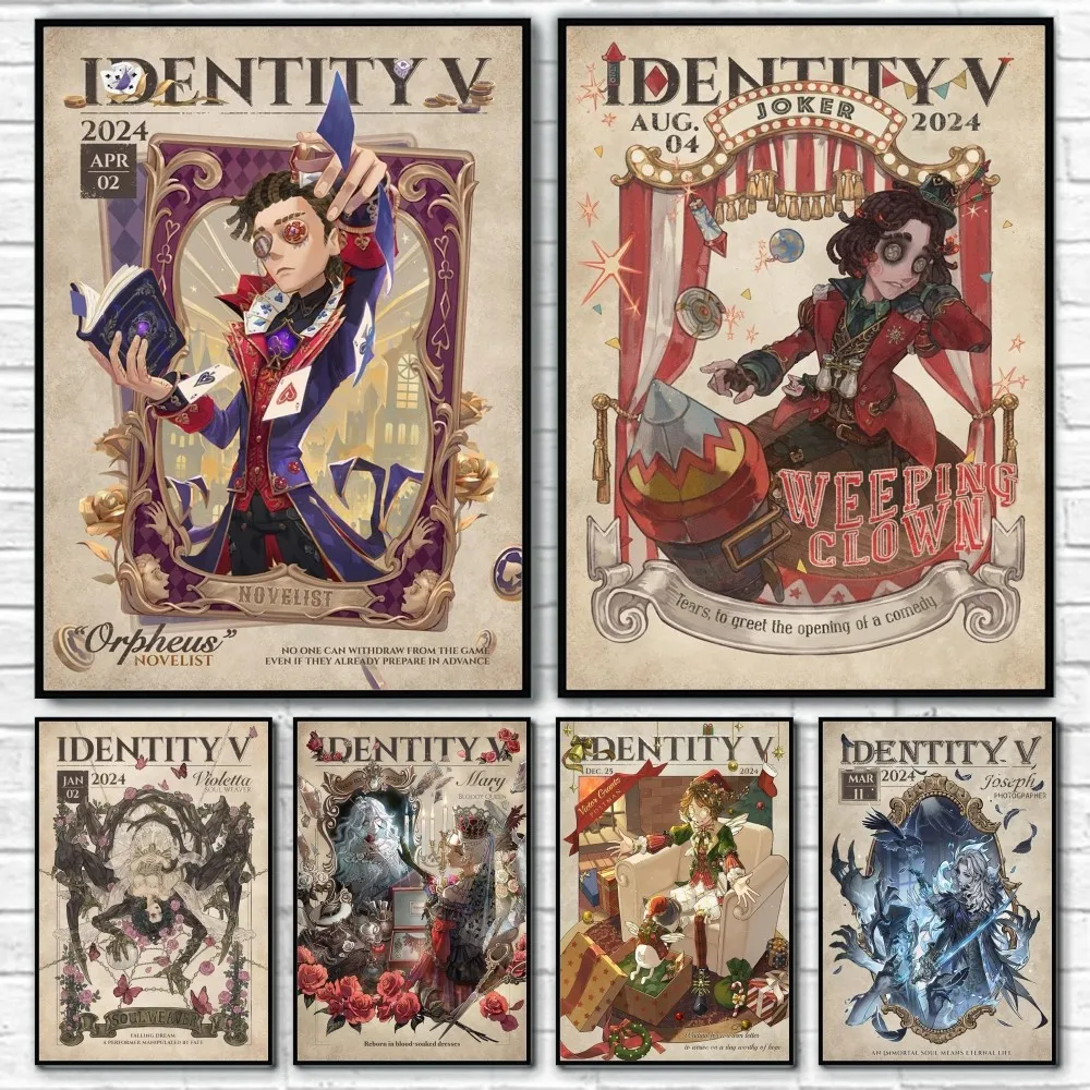 Game Identity V Poster Room Decor Home Decoration Interior Wall Art Printing Waterproof Garage BedRoom Posters Gift