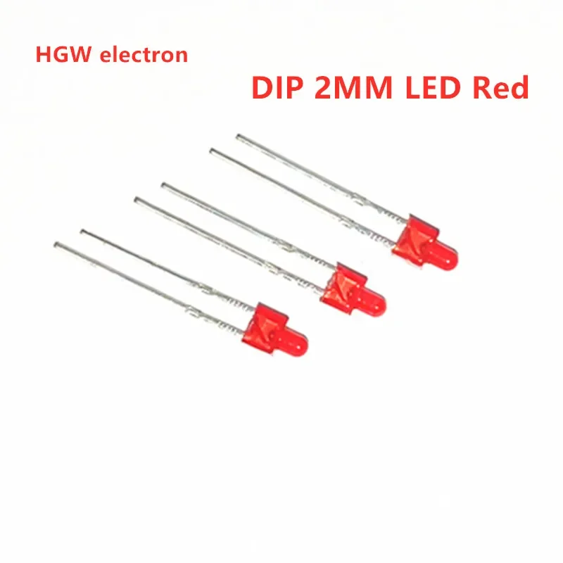 100pcs 2MM LED DIP Tower LED Diode Lamp 2MM Red Green Yellow Indicator light LED 2 pin