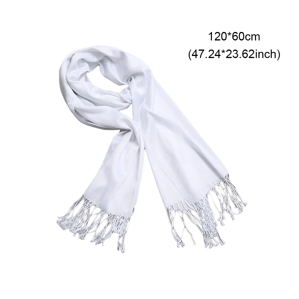 White Tassel Scarf Winter Unisex Cotton DIY Tie-dye Soft Scarves Decorative Cold Weather Neck Crafting Handicraft