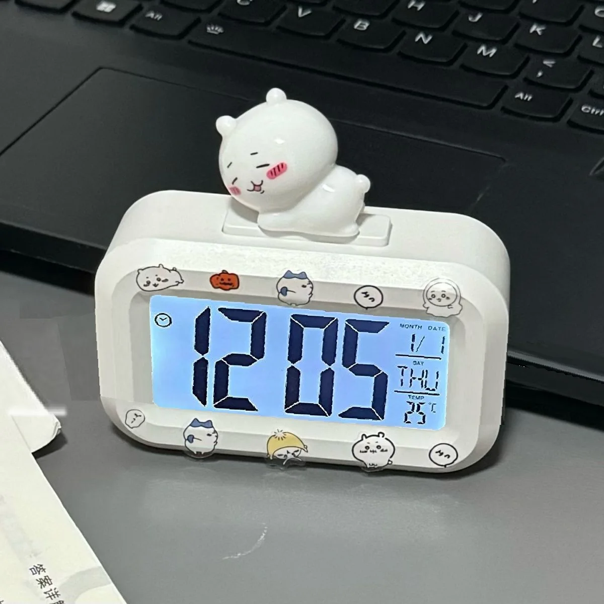 Kawaii Chiikawa Multi-Functional Luminous Alarm Mini Clock Bedside Ornaments Cute Students Lovely Portable Desktop Kid Gifts