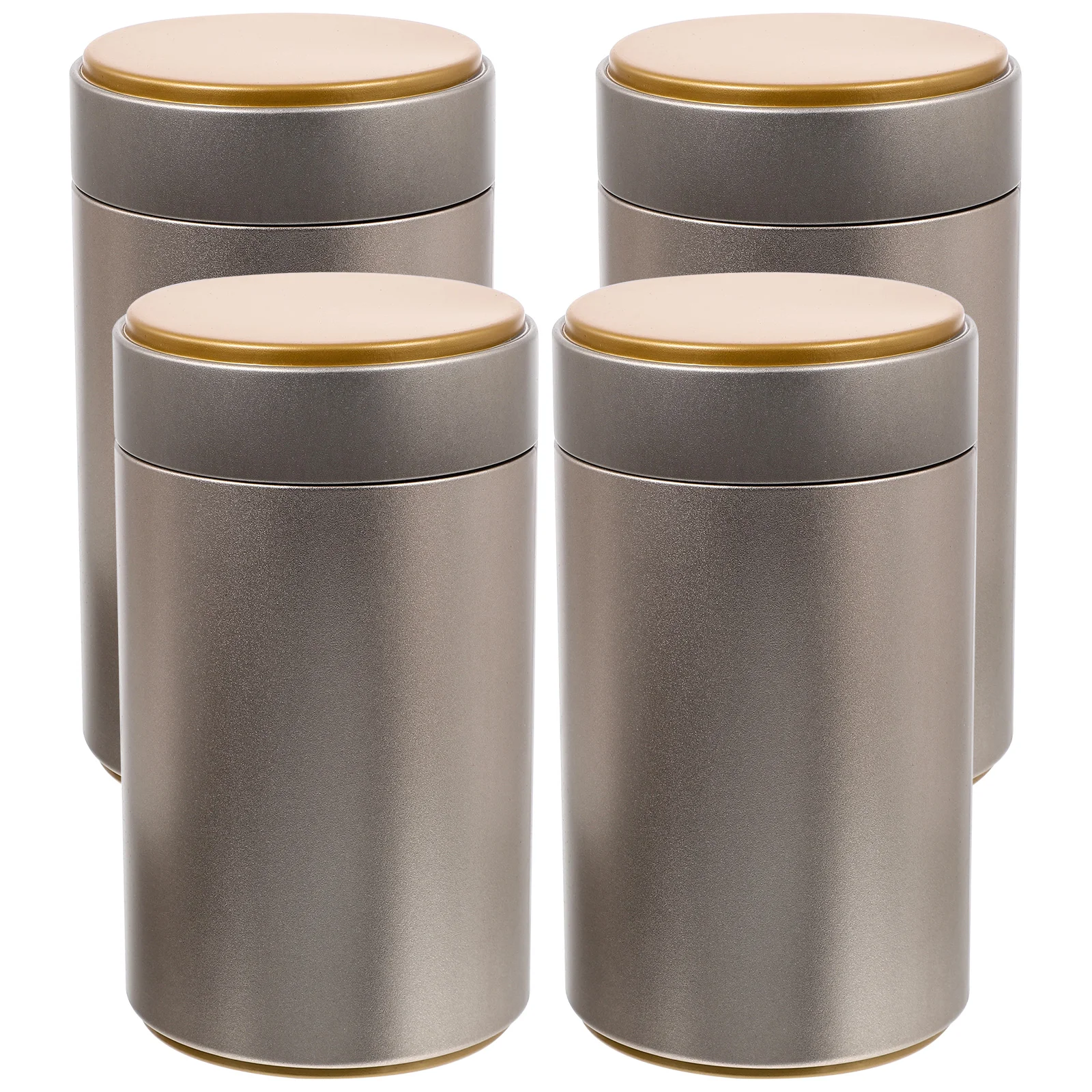 

4 Pcs Metal Gift Jar Tea Container Jars with Lids Containers for Food Portable Bag Storage Loose Leaf Canisters Tinplate Miss