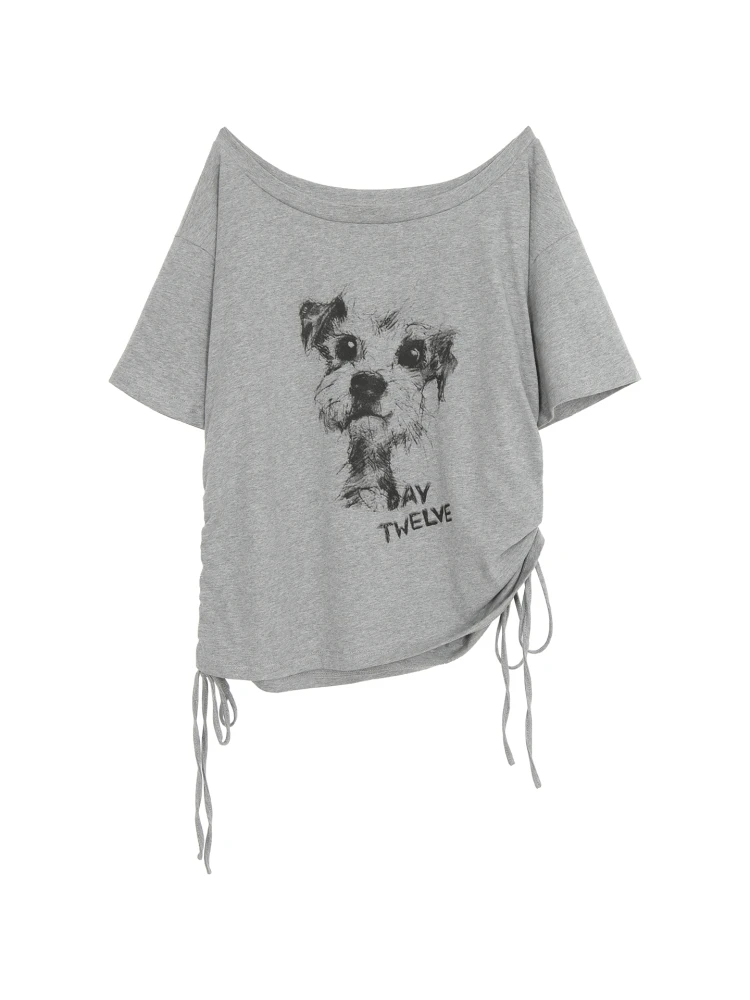 تي شيرت نسائي فضفاض بأكمام قصيرة، تصميم صيفي جديد على الطراز الكوري، إحساس فضفاض ومريح، كاشف للكتفين #4