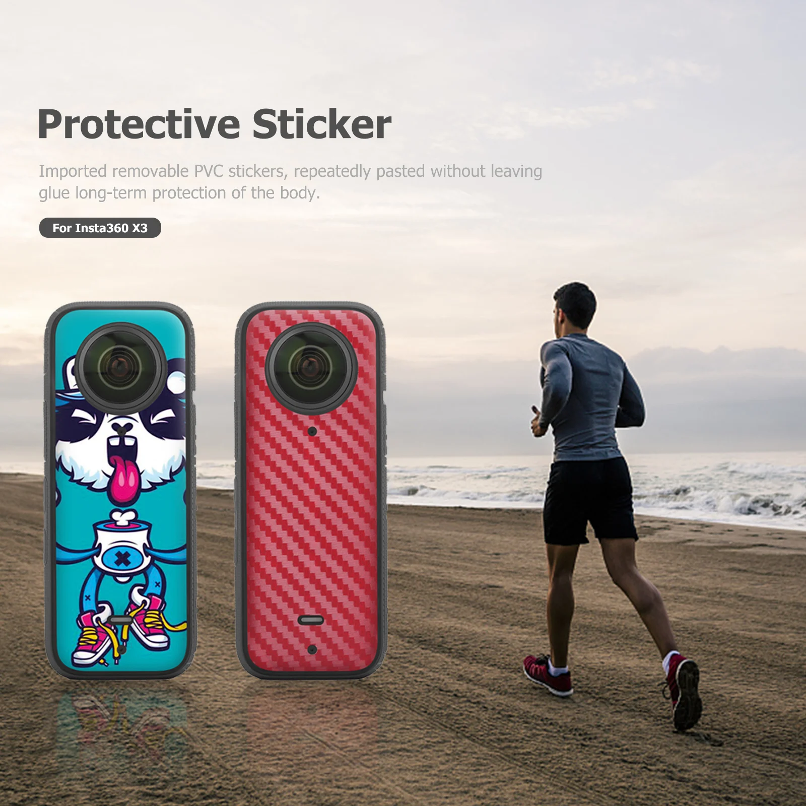 PVC Sticker Decals For Insta360 X3 Color Stickers Protective Film Waterproof Decals Removable Skin for Insta360 One X3 Accessory