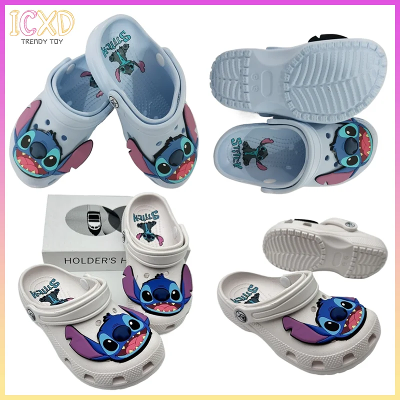 

Disney Stitch Cartoon Solid Waterproof Slippers Hole Sandals Outdoor Sand Sandals Casual Breathable Eva Adult Shoes Gift