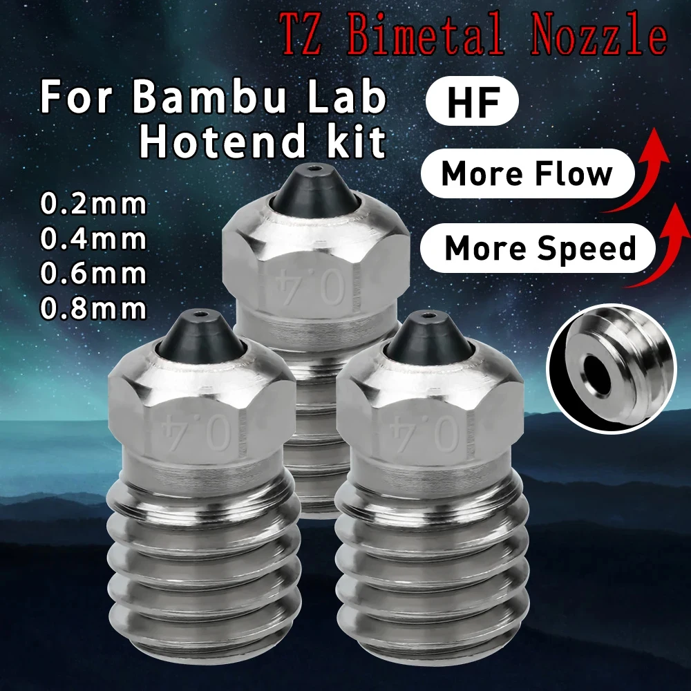 For Bambulab p1s  Bimetal Nozzle Hotend kit hardened steel nozzles Copper Plating V2V3 Hotend 3D Printer Parts x1 X1C P1P series