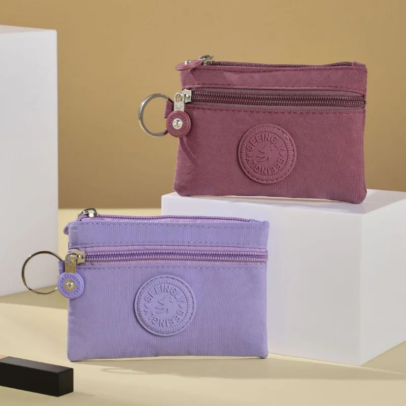 Damskie małe kolorowe płócienne portmonetki na monety, portfeliki na monety, etui na karty autobusowe, identyfikatory, karty kredytowe, klucze, słuchawki, kieszonki do przechowywania.