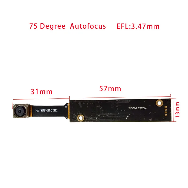 IMX258 4K 12MP HD USB2.0 Camera Module Autofocus 75/80/120/135 Degree UVC-compliant, Plug and Play for Industrial Application