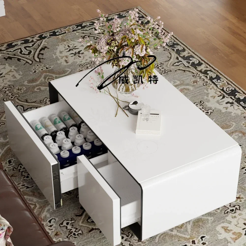 Smart furniture coffee table with cooling drawers and wireless charging 220V