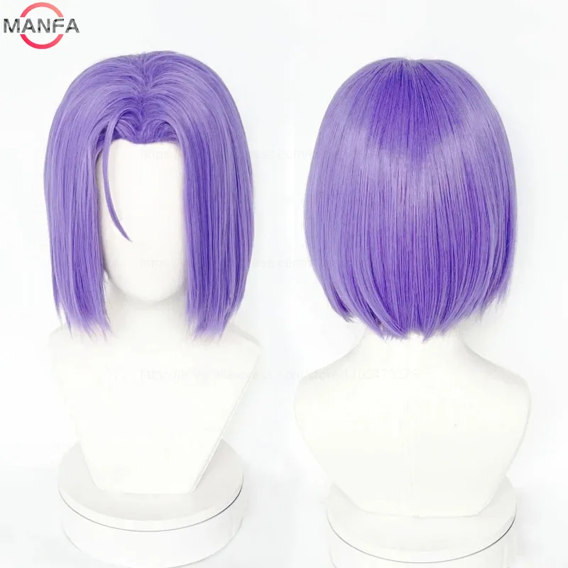 

Quality Rocket James Cosplay Wig Short PurpleHeat Resistant Synthetic Hair Anime Role Play Wigs + Wig Cap