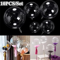 10pcs 8/10/12/16/18/20/24/inch Transparent Bobo Balloon Clear Bubble Balloon For Wedding Birthday Party Decoration