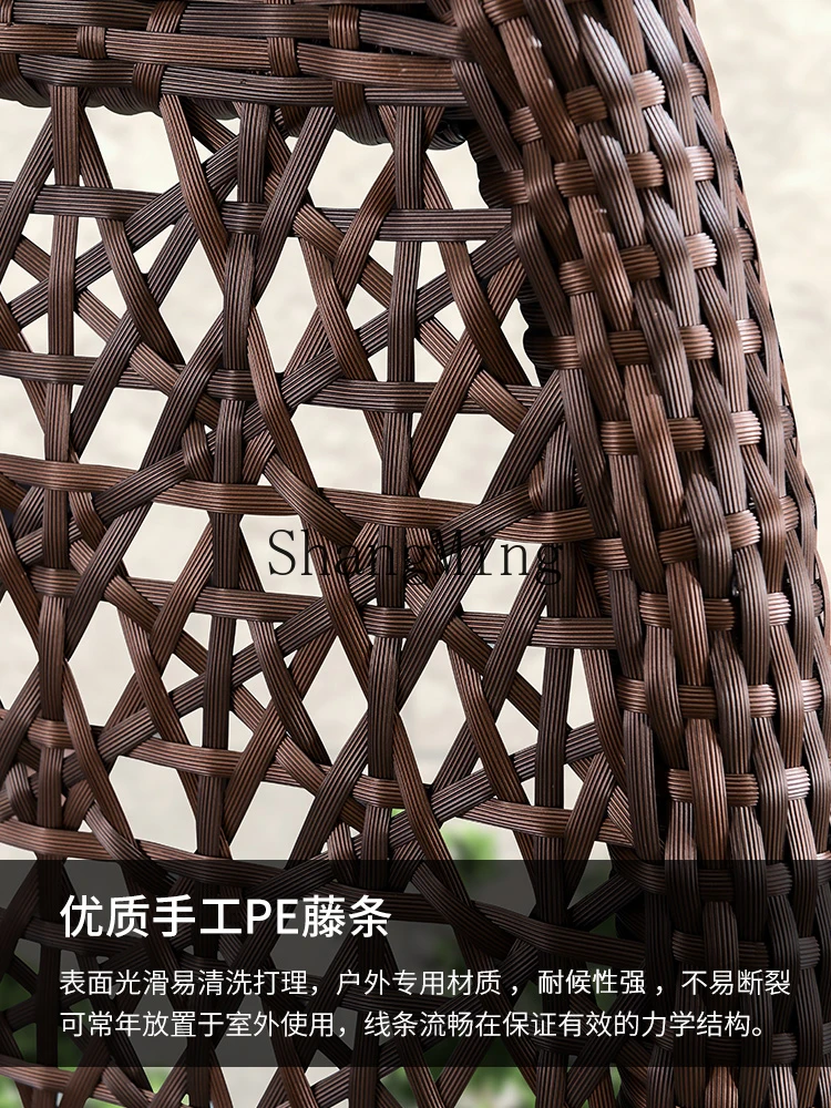 CL Columpio Villa al aire libre Columpio de hierro forjado Mecedora Patio Terraza Hogar Hamaca Columpio doble