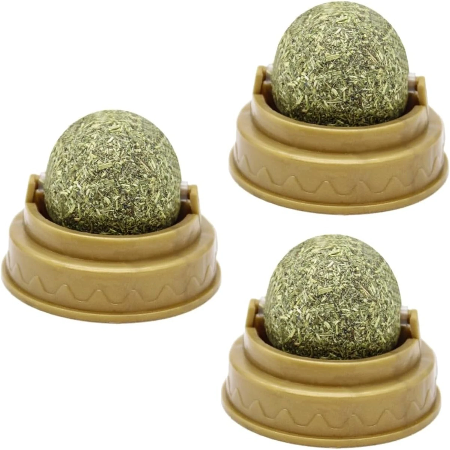 Nutritious Catnip Silvervine Hairball Treat for Cats - 3pcs of Digestion-Enhancing Kitten Toys, Interactive Cat Treat Ball, Wall