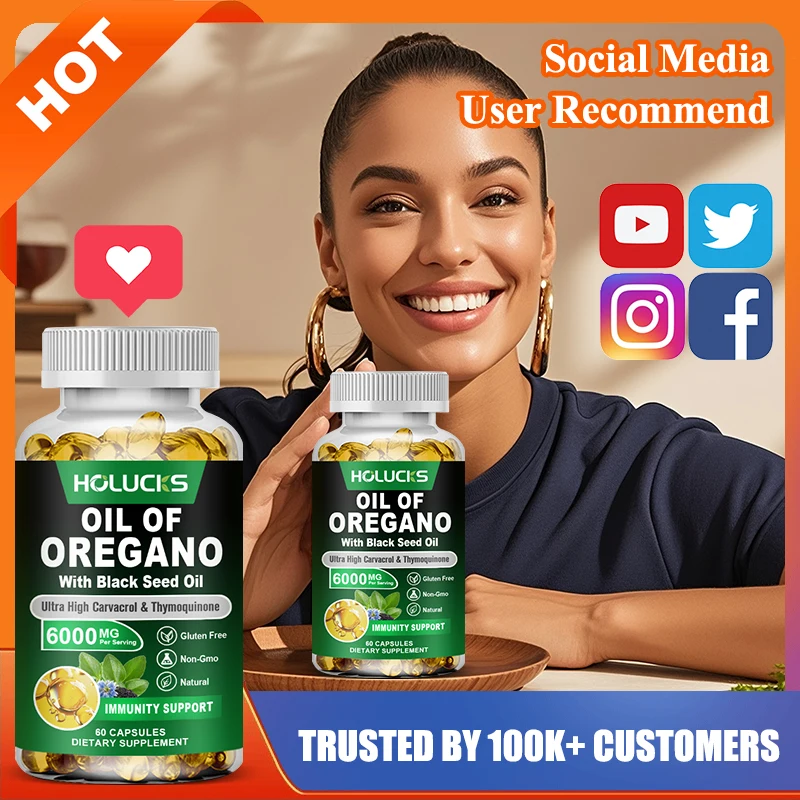 Pure Oil of Oregano Supplement, for Sinus Relief, Allergies & Healthy Immune Response, Respiratory & Gut Health, GMP Certified