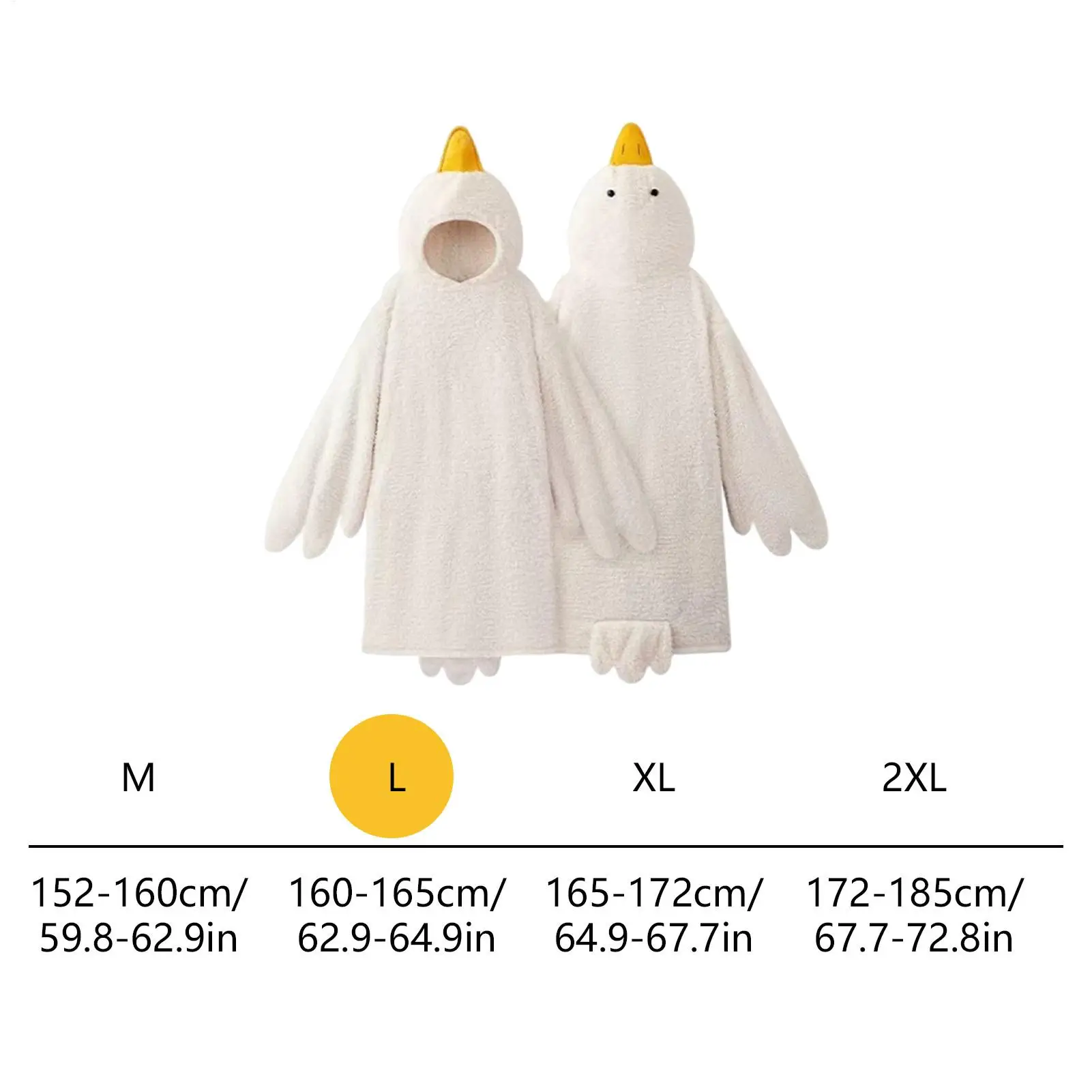 Cartoon Big Goose Robe Nightgown Large Wearable Goose Down Blanket Hooded Onesie Suitable for Adults and Children Shoes Included image 6