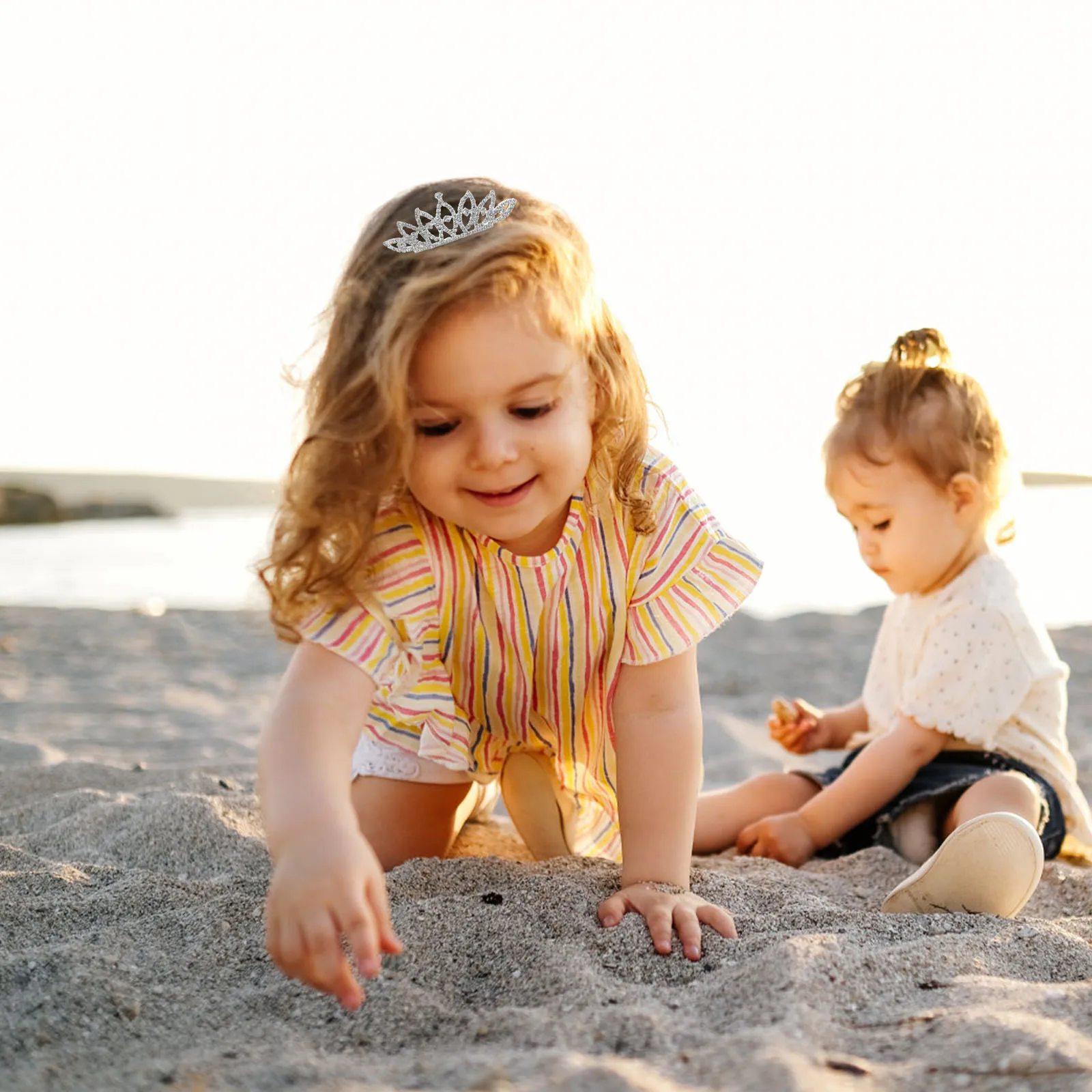 

Rhinestone Tiara Crown Girls Kids Hair Accessories Comb Durable Lightweight Birthday Party Cosplay Children Jewelries
