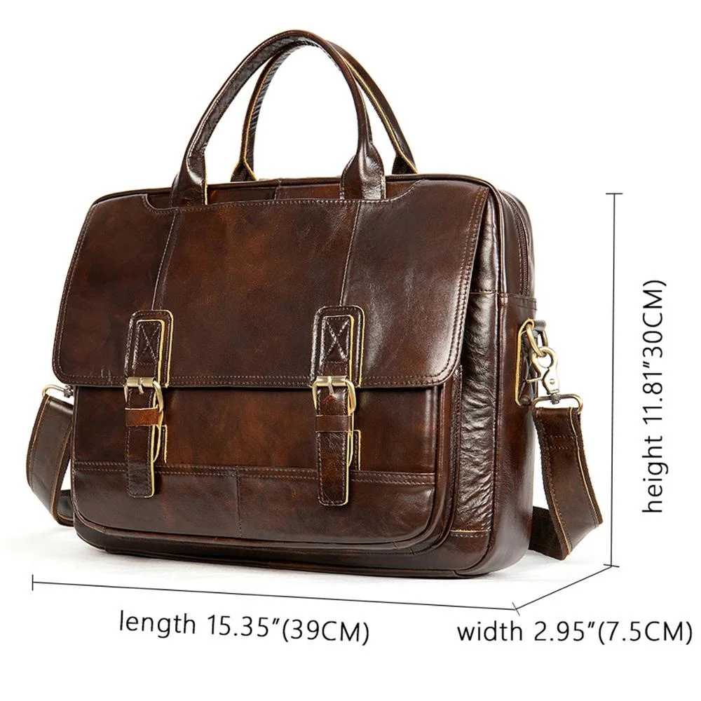 men's briefcase bag genuine leather laptop vintage designer luxury brand porte docut office for