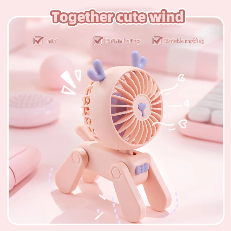Cute Pet Model Desktop Fans ricaricabile USB piccolo ventilatore elettrico Mini portatile creativo cartone animato dormitorio ufficio decorazione Fan