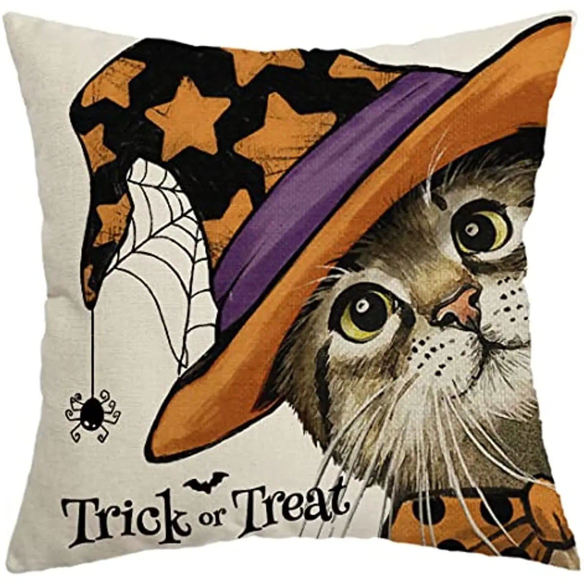 

Halloween Cat Throw Pillow Cover Trick or Treat Decorations Pillowcase Farmhouse Decorative Home Decorfor Home Bed Sofa Couch