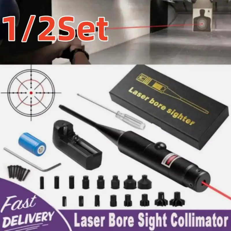 Red Laser Bore Sighter Kit Green Laser For .17 To 12GA Multiple Caliber Universal Bright Sighter With Big Press Switch