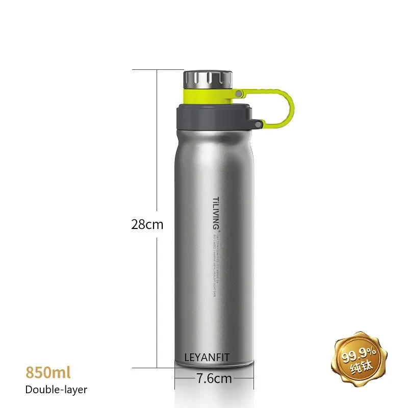 850ml Double Layer Single Layer Pure Titanium Thermos Cup Sports Water Cup Riding Fitness Kettle Portable Outdoor With Strainer