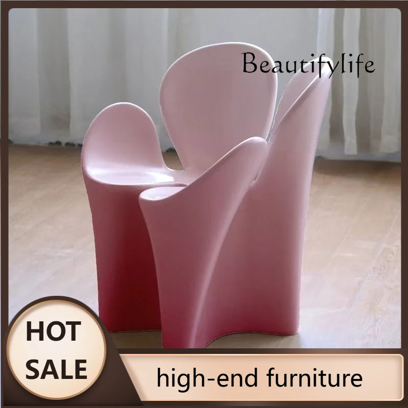 الإبداعية مصمم مقعد في الهواء الطلق مركز التسوق البتلة الترفيه الفن الألياف الزجاجية اللون مسند الظهر البراز #1