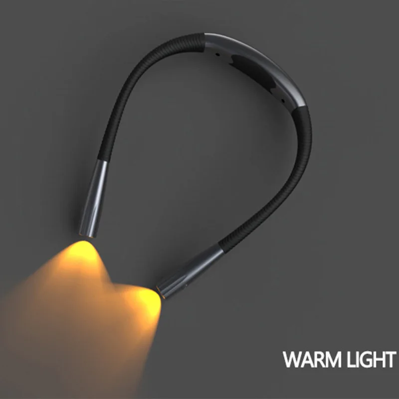 

Светодиодный светильник на шею с 3 режимами, портативная перезаряжаемая лампа для чтения, необычный фонарик, ночник, светильник для книг