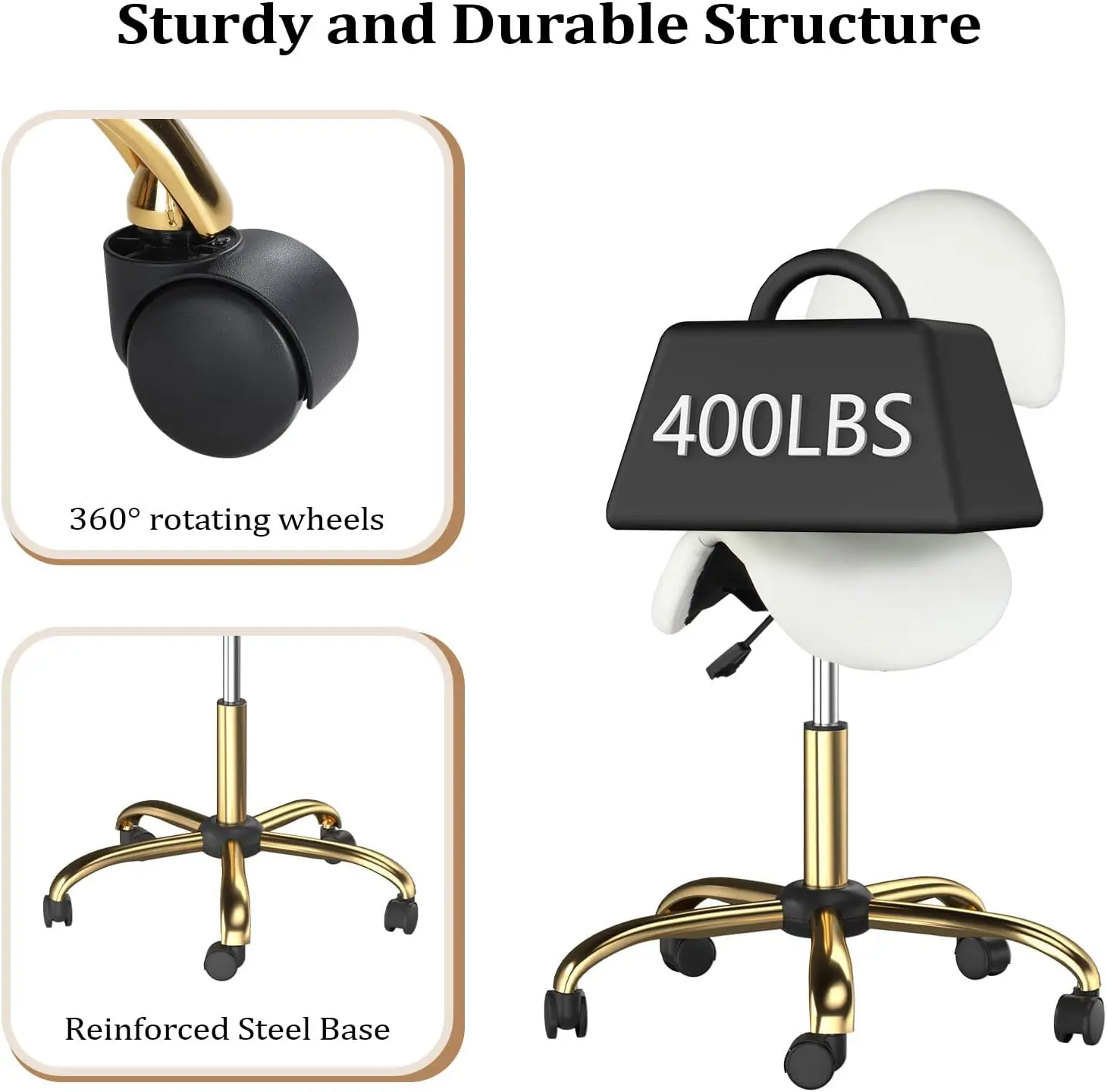 مقعد سرج مريح مع دعم للظهر، كرسي مكتب طويل قابل للتعديل، وسادة سميكة للراحة #4